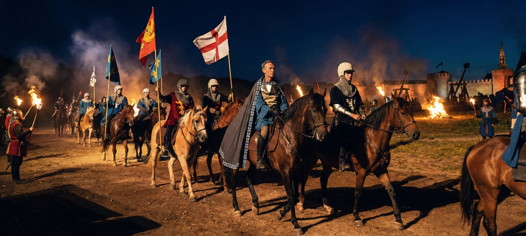 Les chevaliers lors du spectacle de la Bataille de Castillon